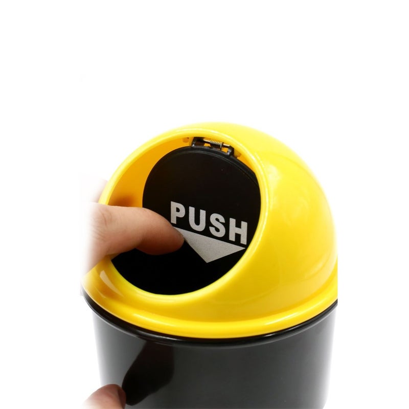YIOVVOM Car Trash Can Bin with Lid, Mini Garbage Cans for Back seat Leakproof Vehicle Automotive Cup Holder Car trashcan, Small Trash Bin for Automotive Office Home Kitchen (Yellow001) - Image 2